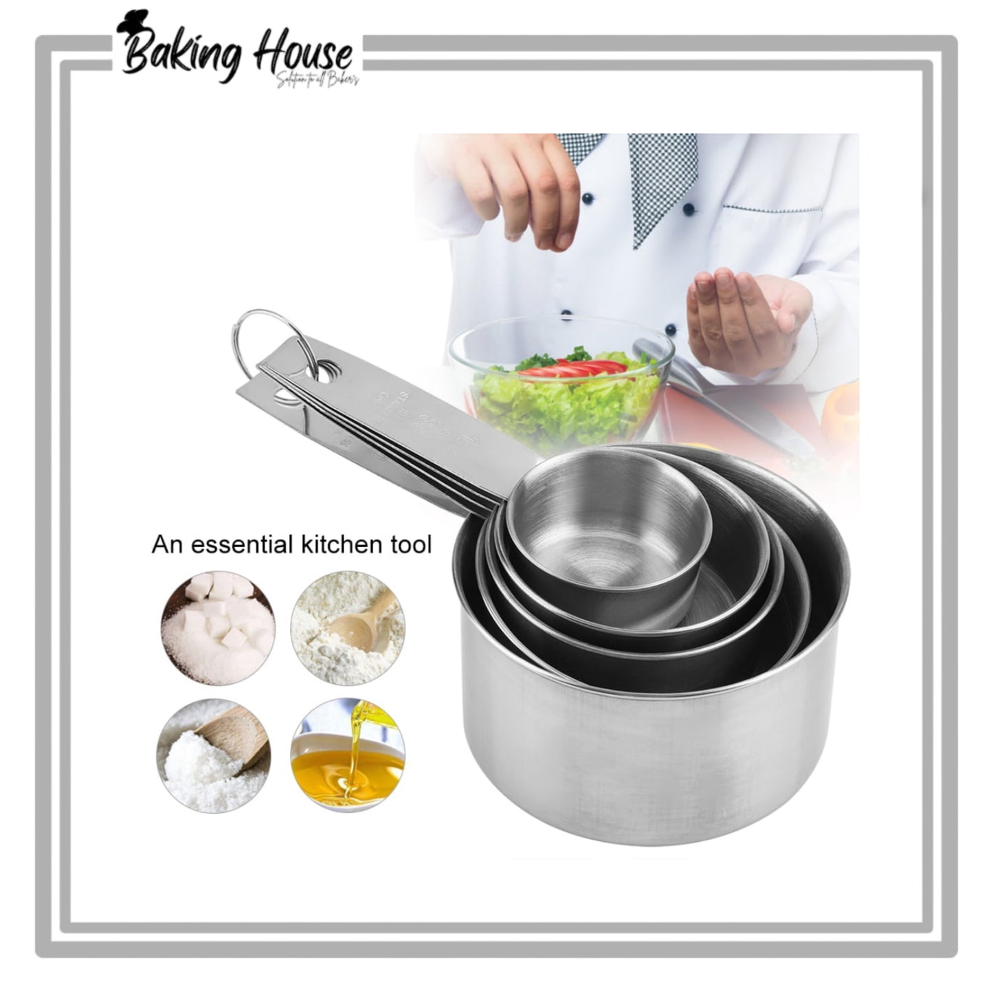 5pcs Stainless Steel Measuring Cups