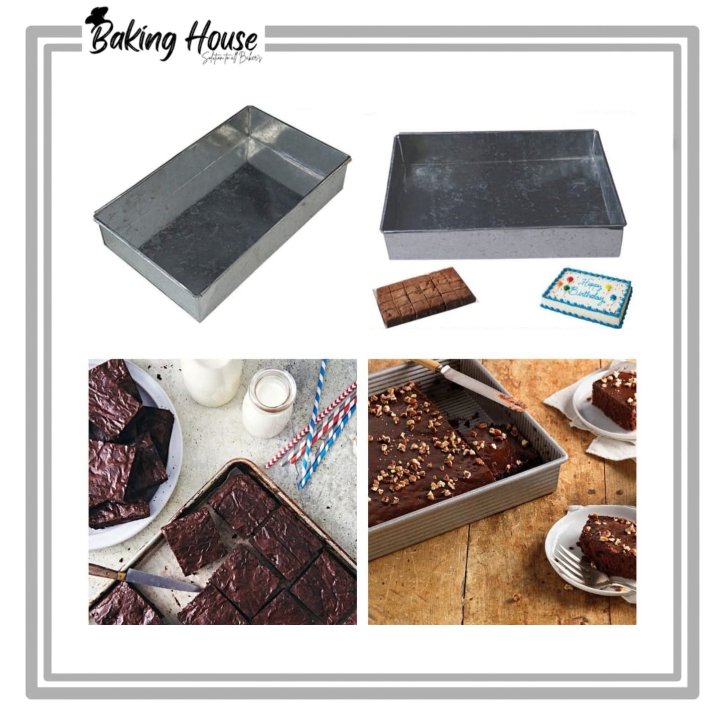 7x11 Inch Rectangle Cake & Browine Tray