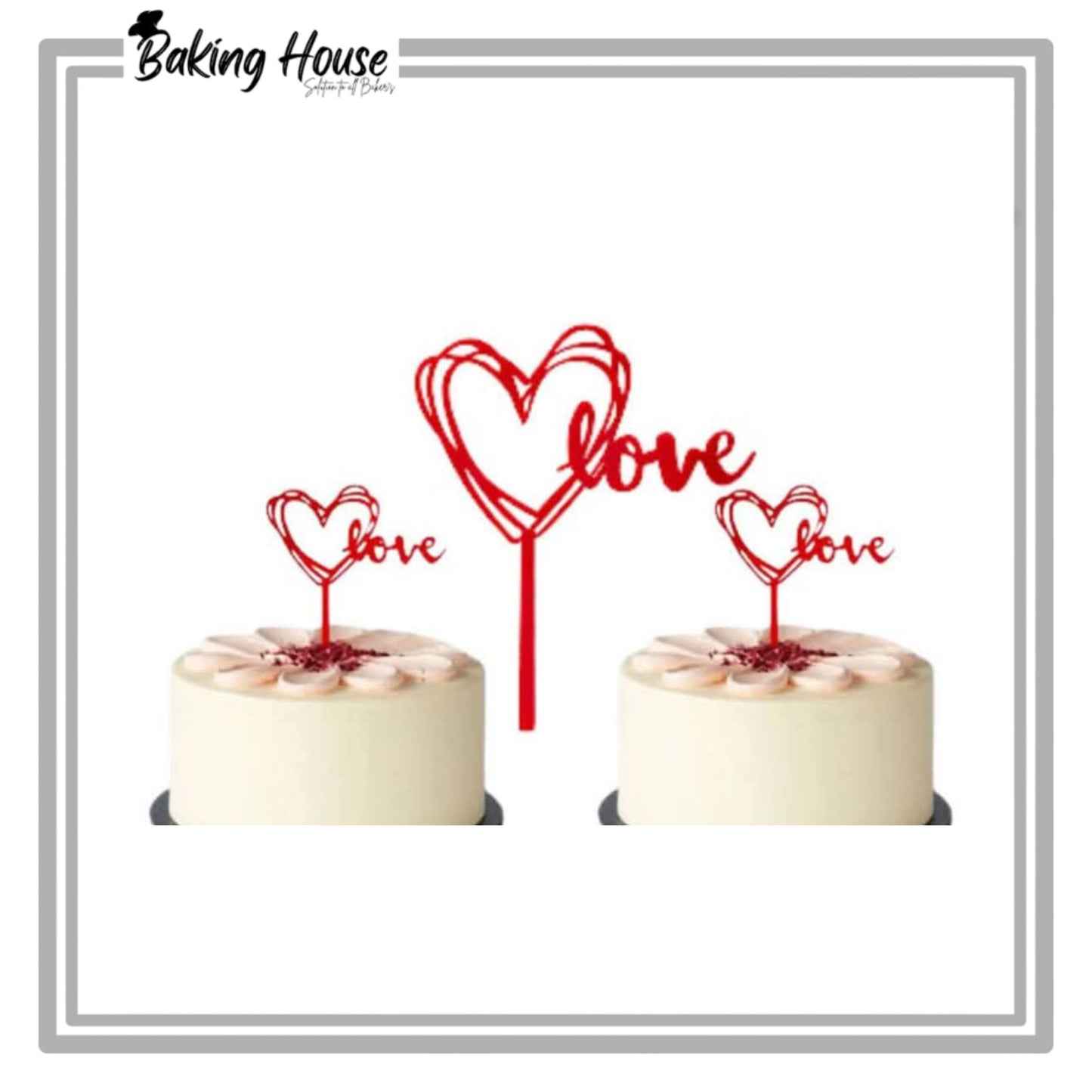 Wooden Love Cake Topper Cake Decorationg