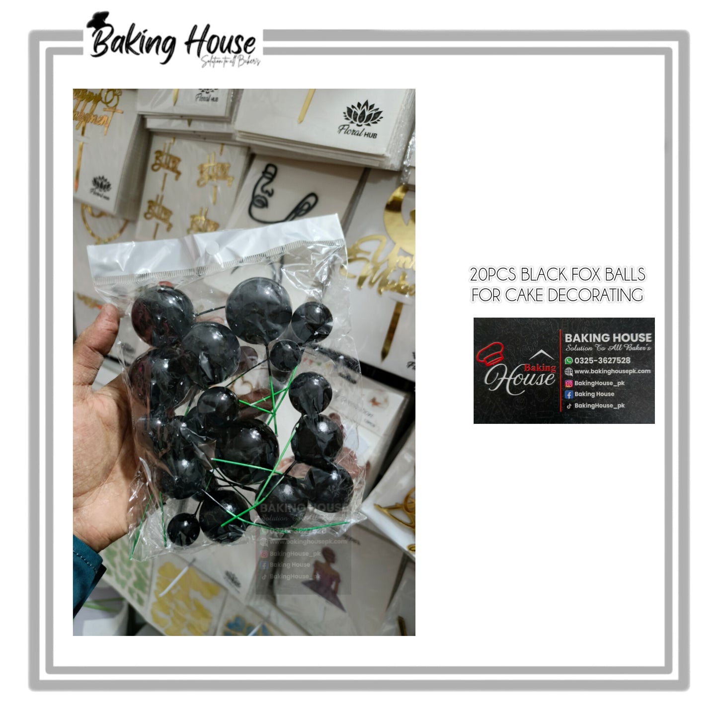 20pcs Black Fox Balls For Cake Decorating