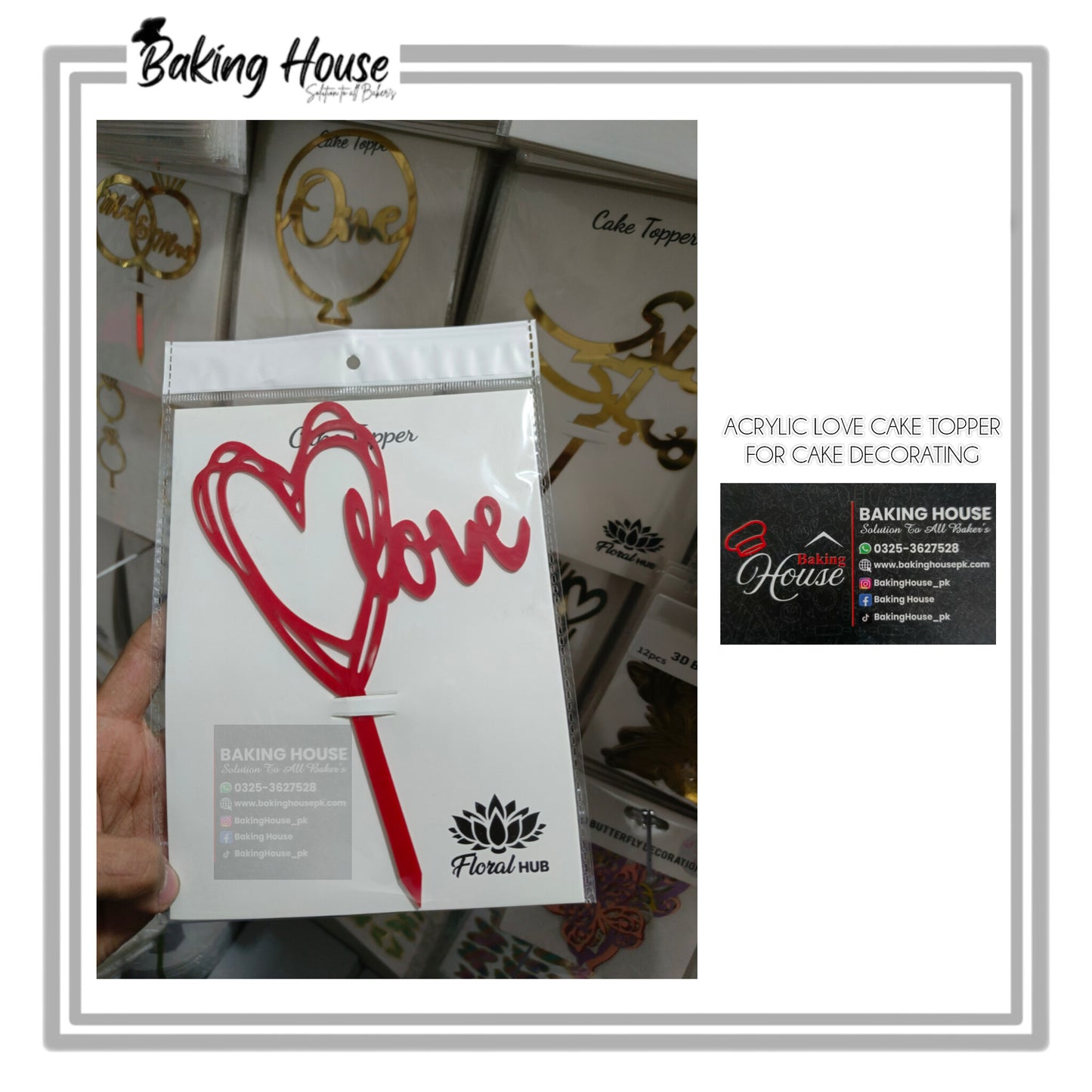 Love Red Pvc Cake Topper For Decorating