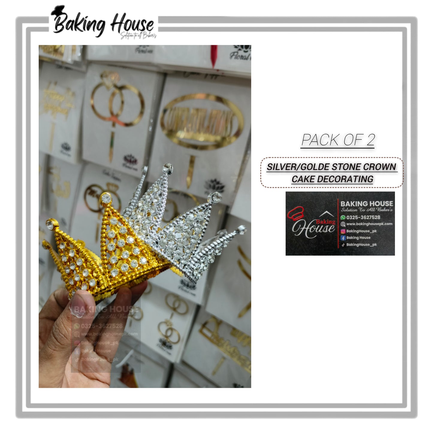 Pack - 2 King Plastic Crown For Cak Decorating