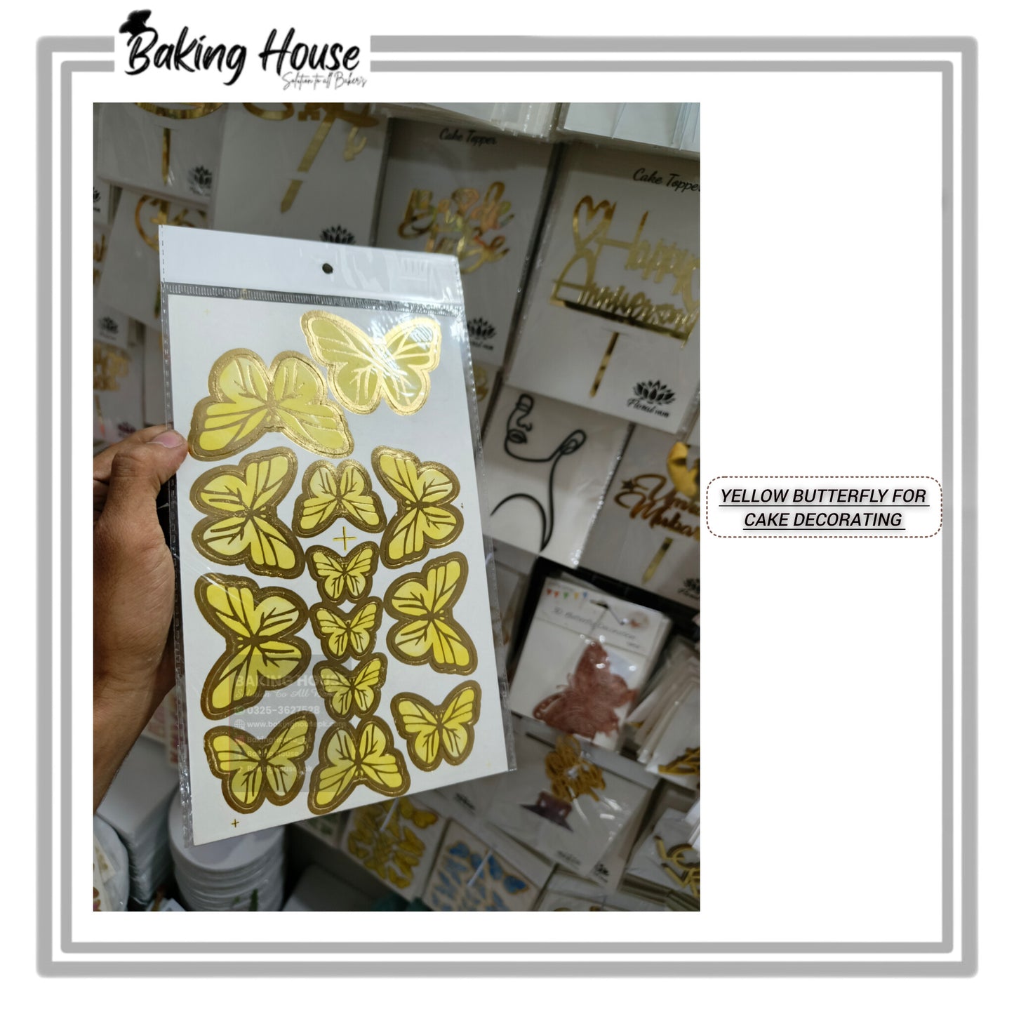 Yellow Card Butterfly For Cake Decorating