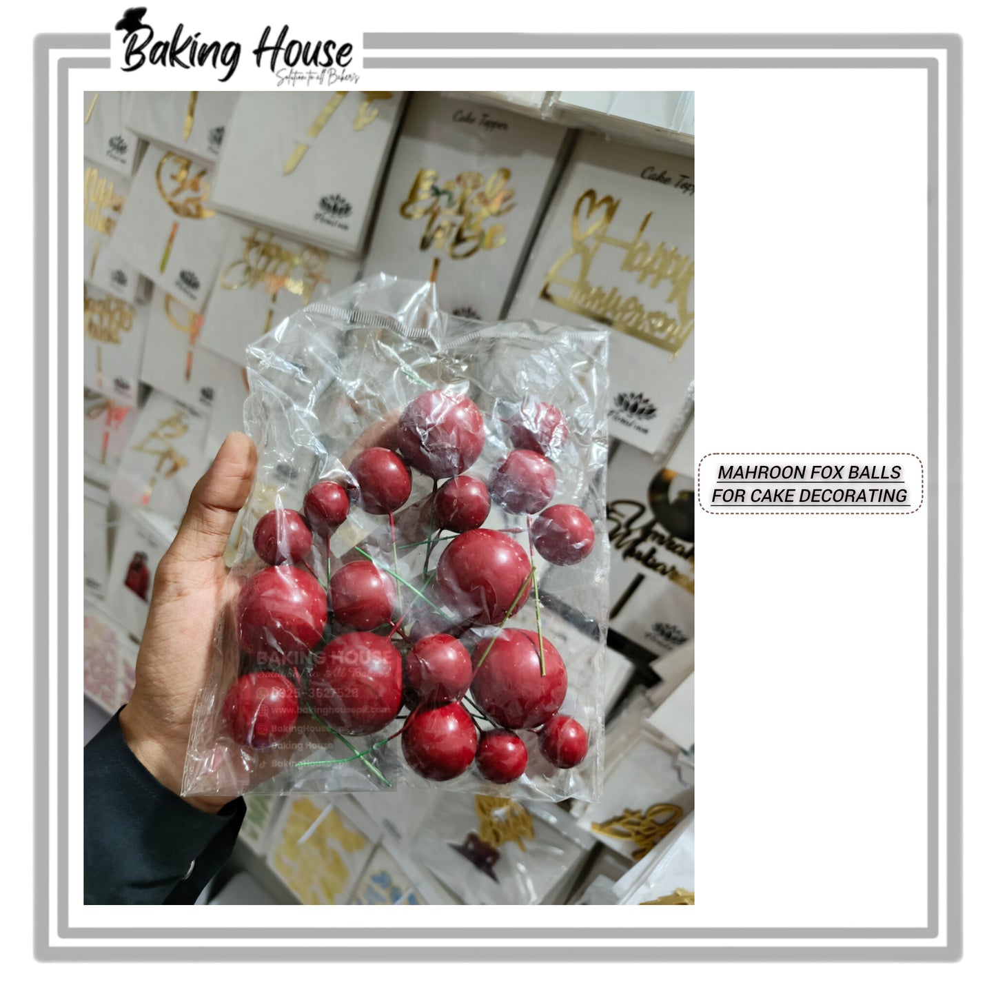 20pcs Mahroon Fox Balls For Cake Decorating
