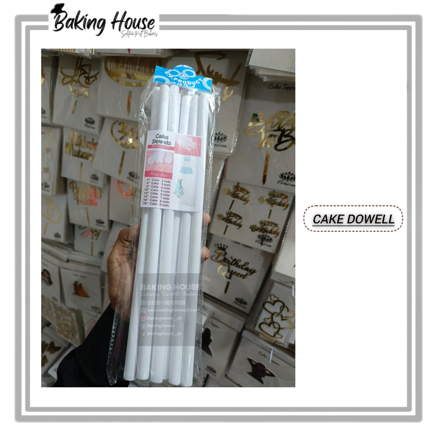 8pcs Plastic Highted Cake Dowell
