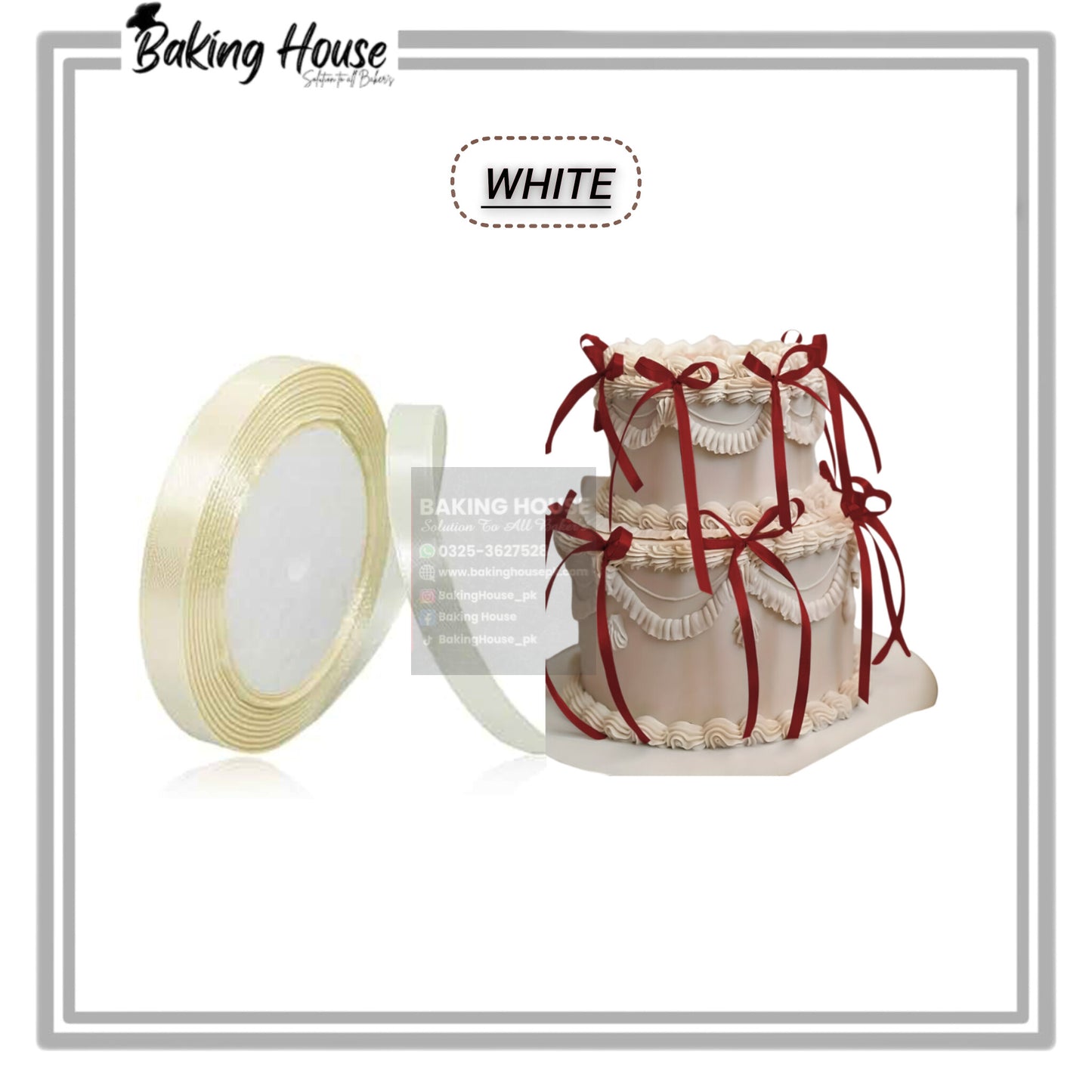 1/2 Inch White Ribbon For Cake Decorating