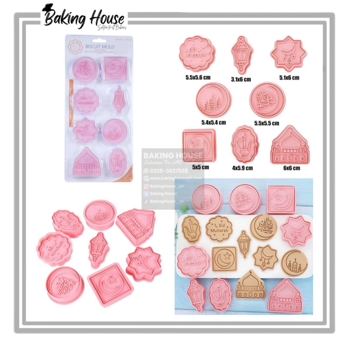 8pcs Ramzan Cookie Cutter For Cake Decorating