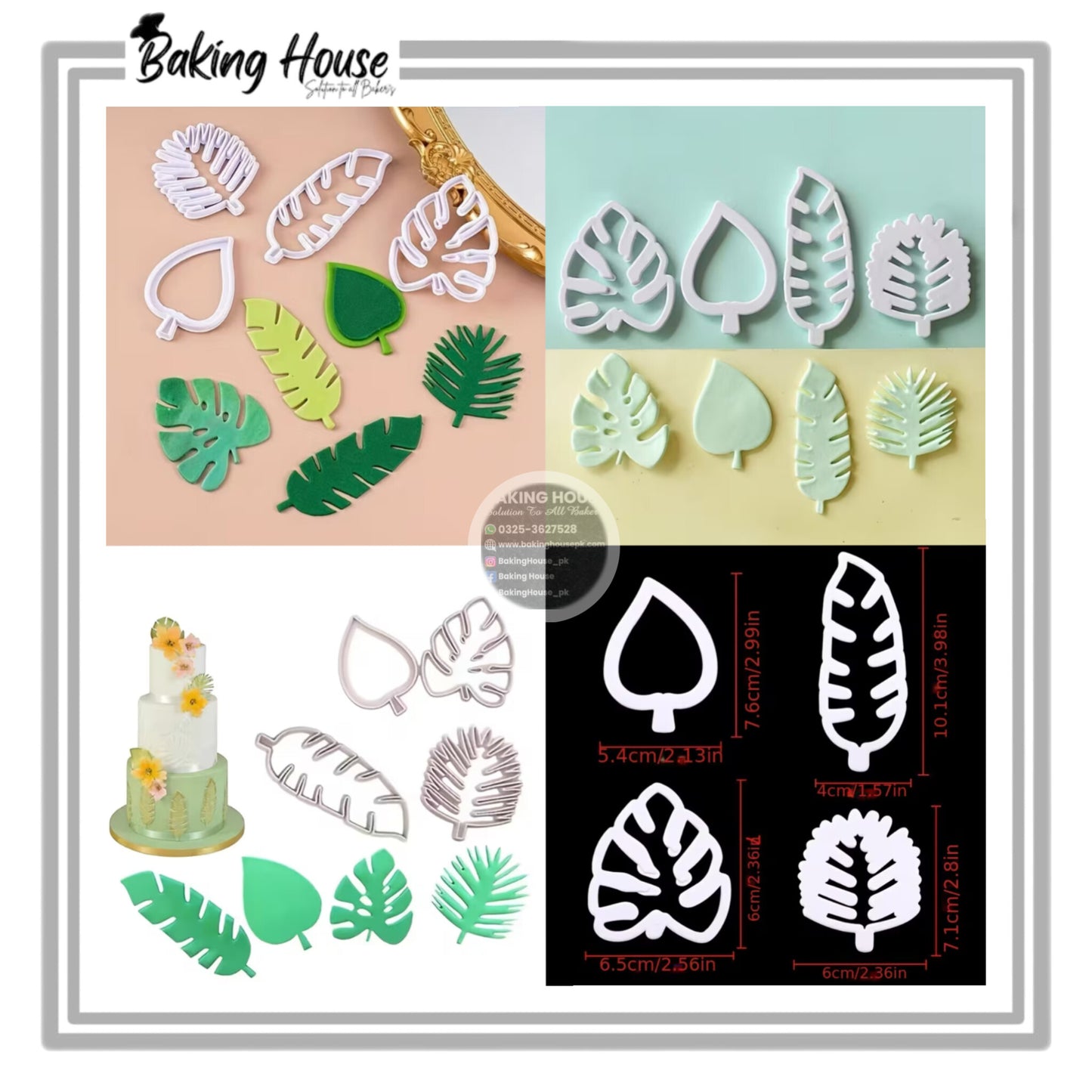 4pcs Tropical Leaf Cutter & Cookie Cutter