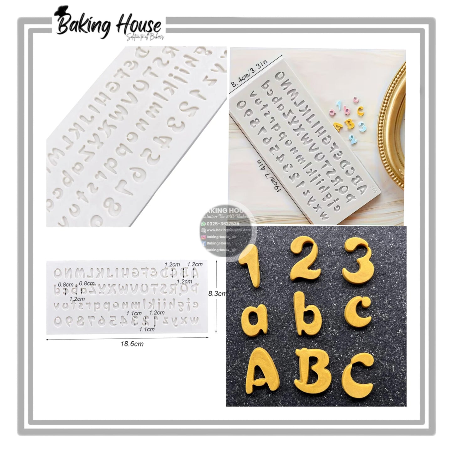 Mini Alphabet & Number Silicon Fondant Mould High Quality For Cake Decorating