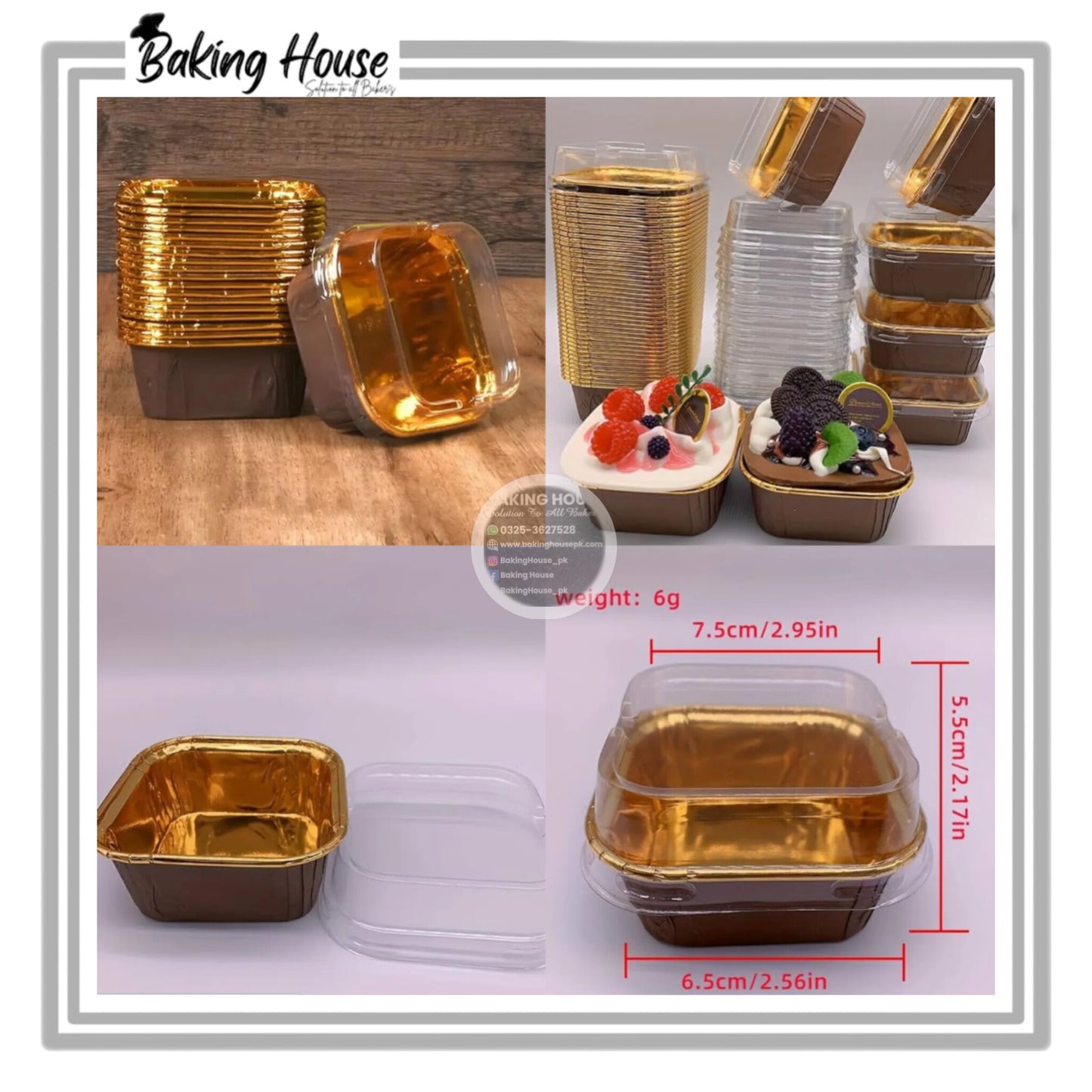 10pcs Square Browine Golden Lid Box for Serving
