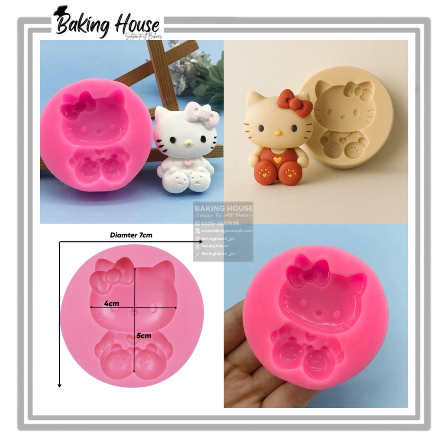 Hello Kitty Silicon fondant Mould For Cake Decorating