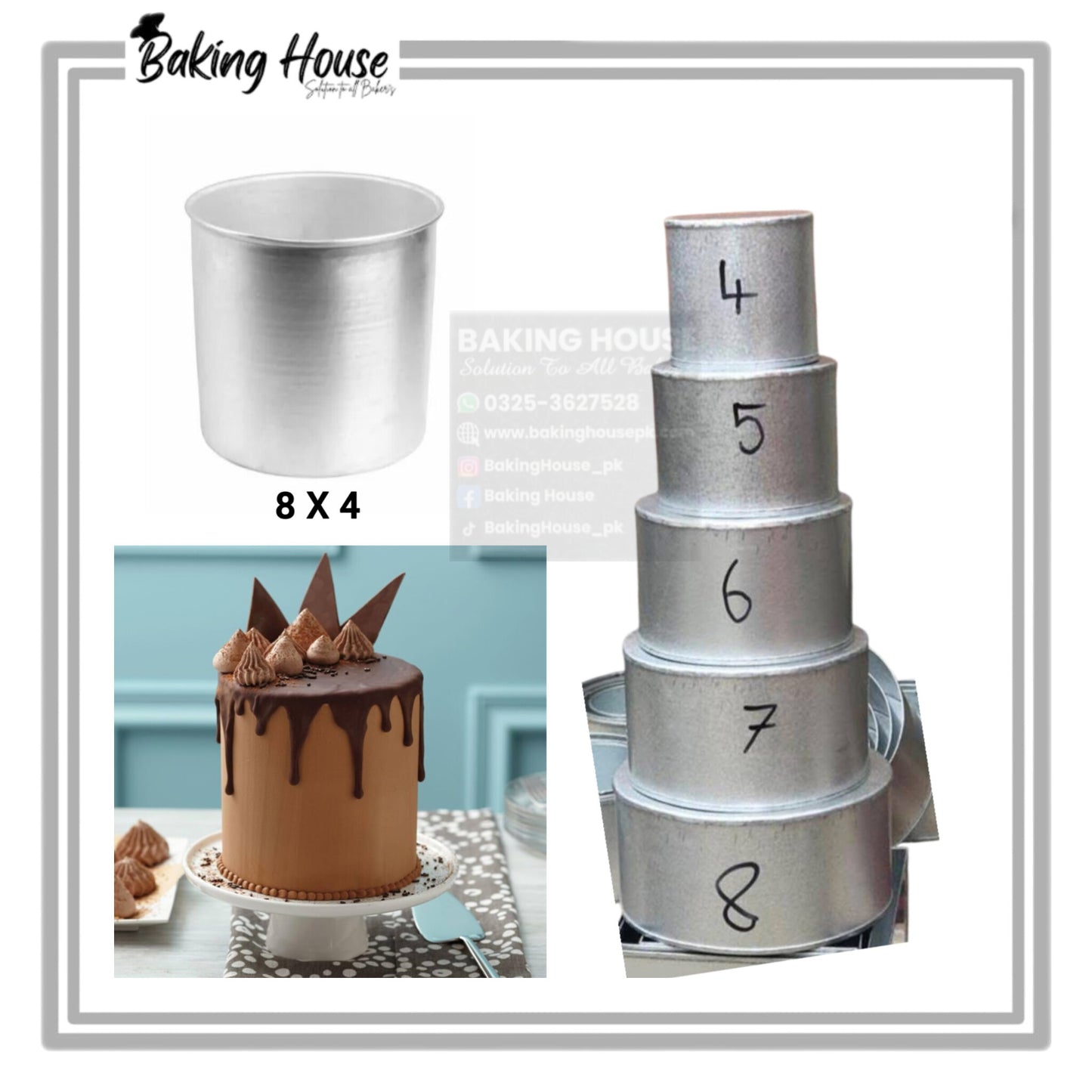 8x4 Height Cake Pan For Cake Baking