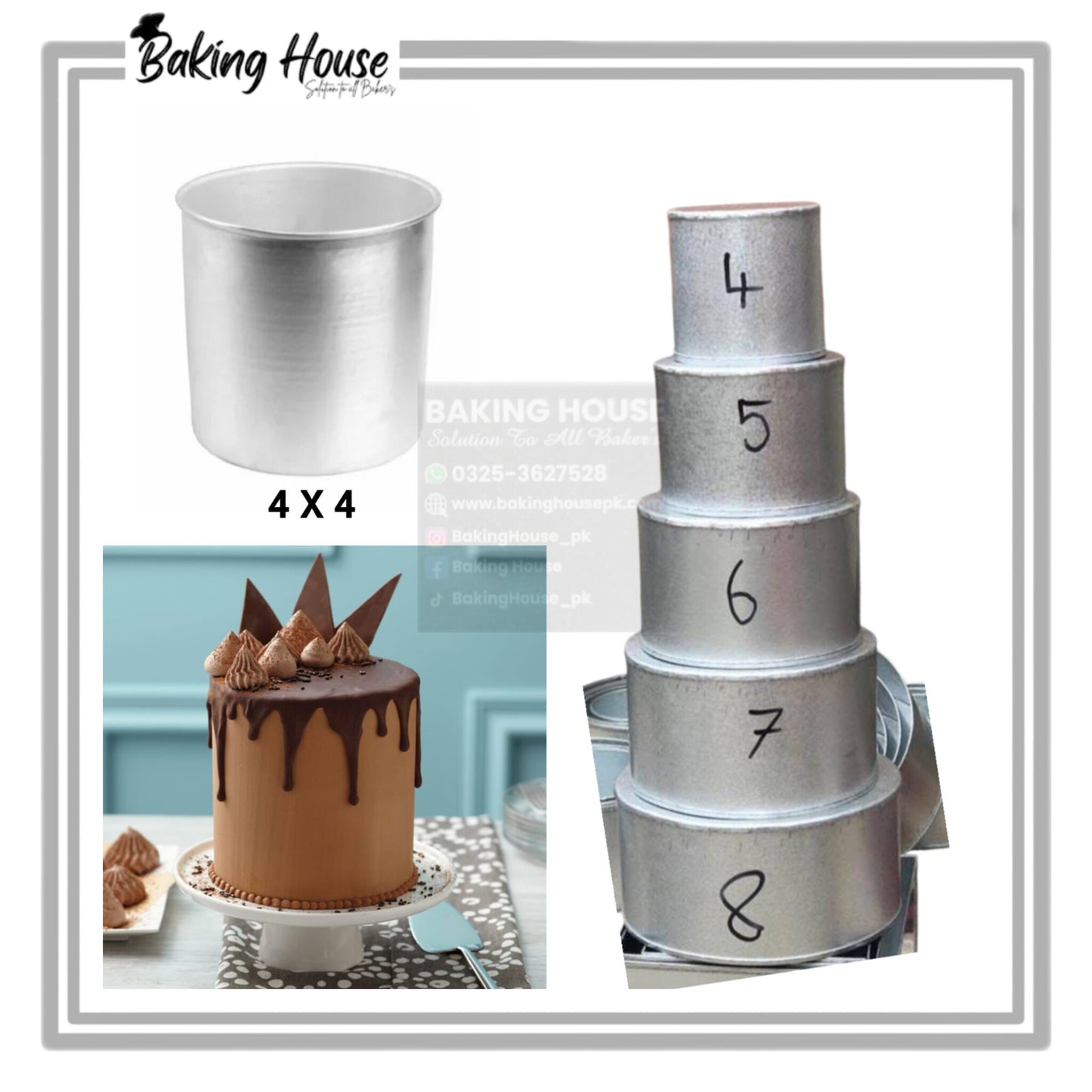 4x4 Height Cake Pan For Cake Baking