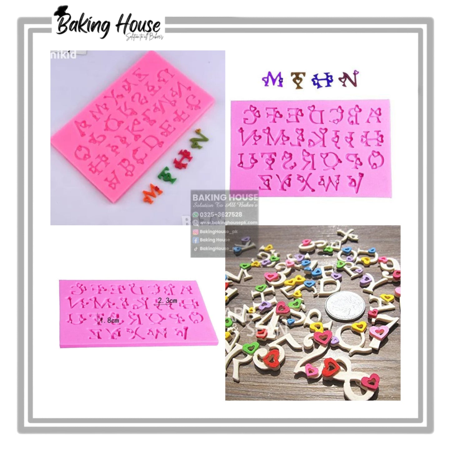 love alphabet Scilcone Fondant Mould