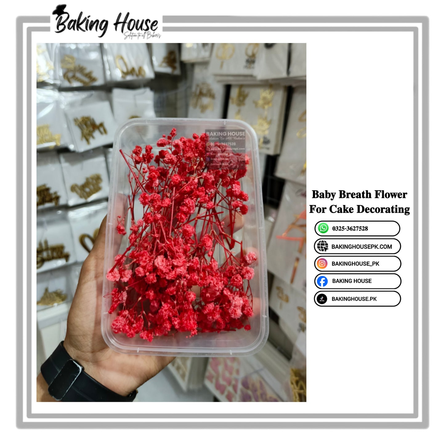 Red Dry Baby Breth Flower For Cake Decorating