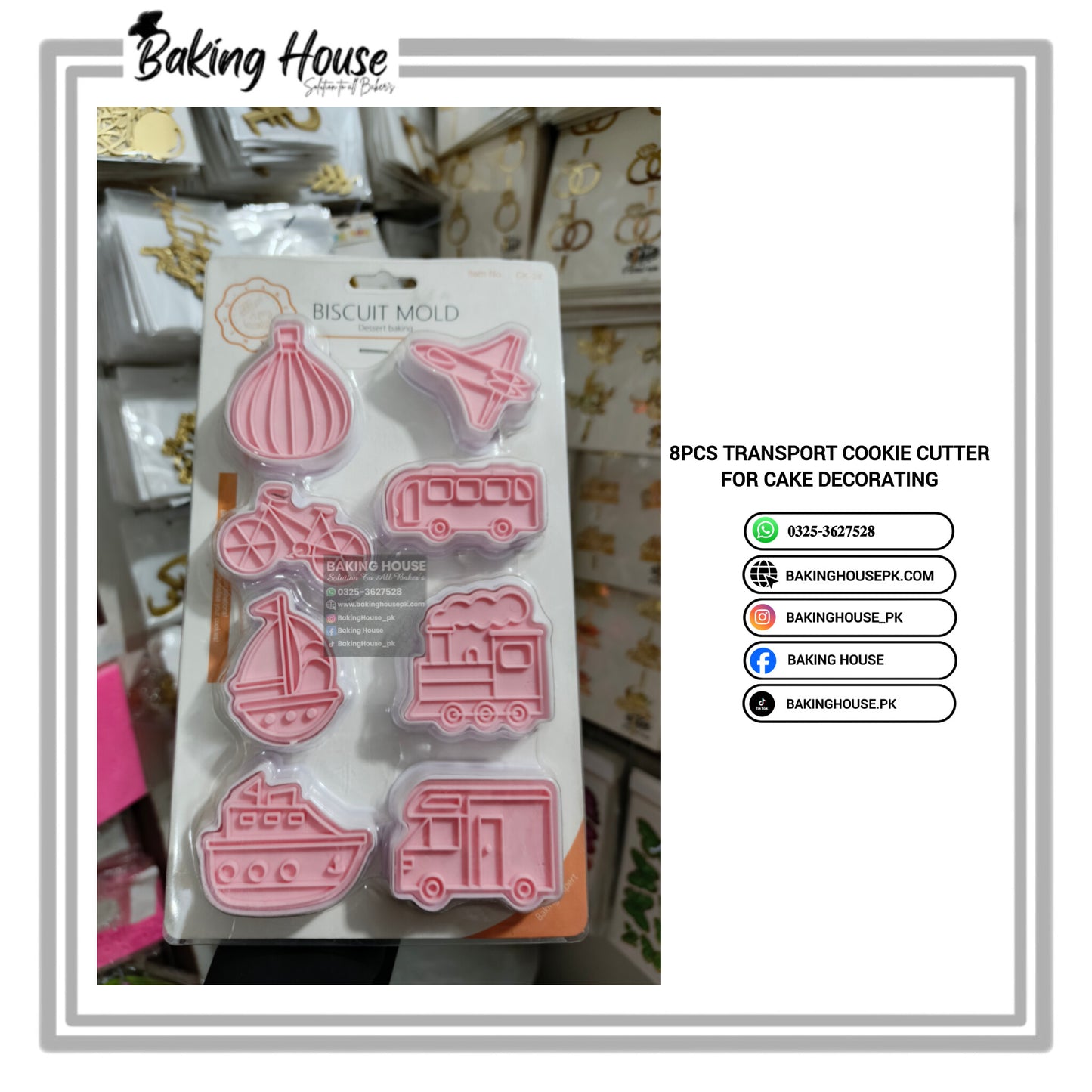 8pcs Transport Plastic Cookie Cutter For Fondant