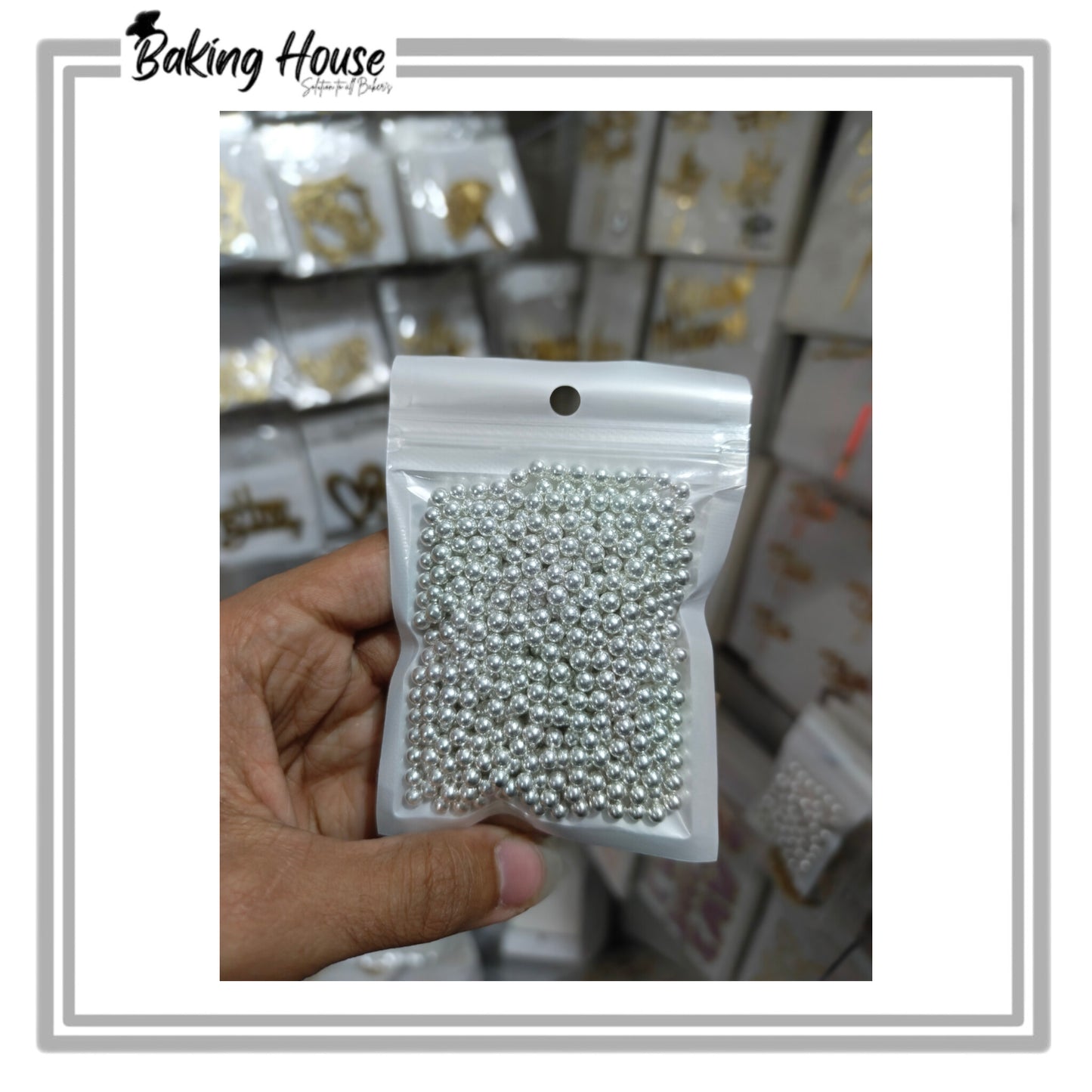 4mm Imported Silver Edibles Sprinkle For Cake Decorating