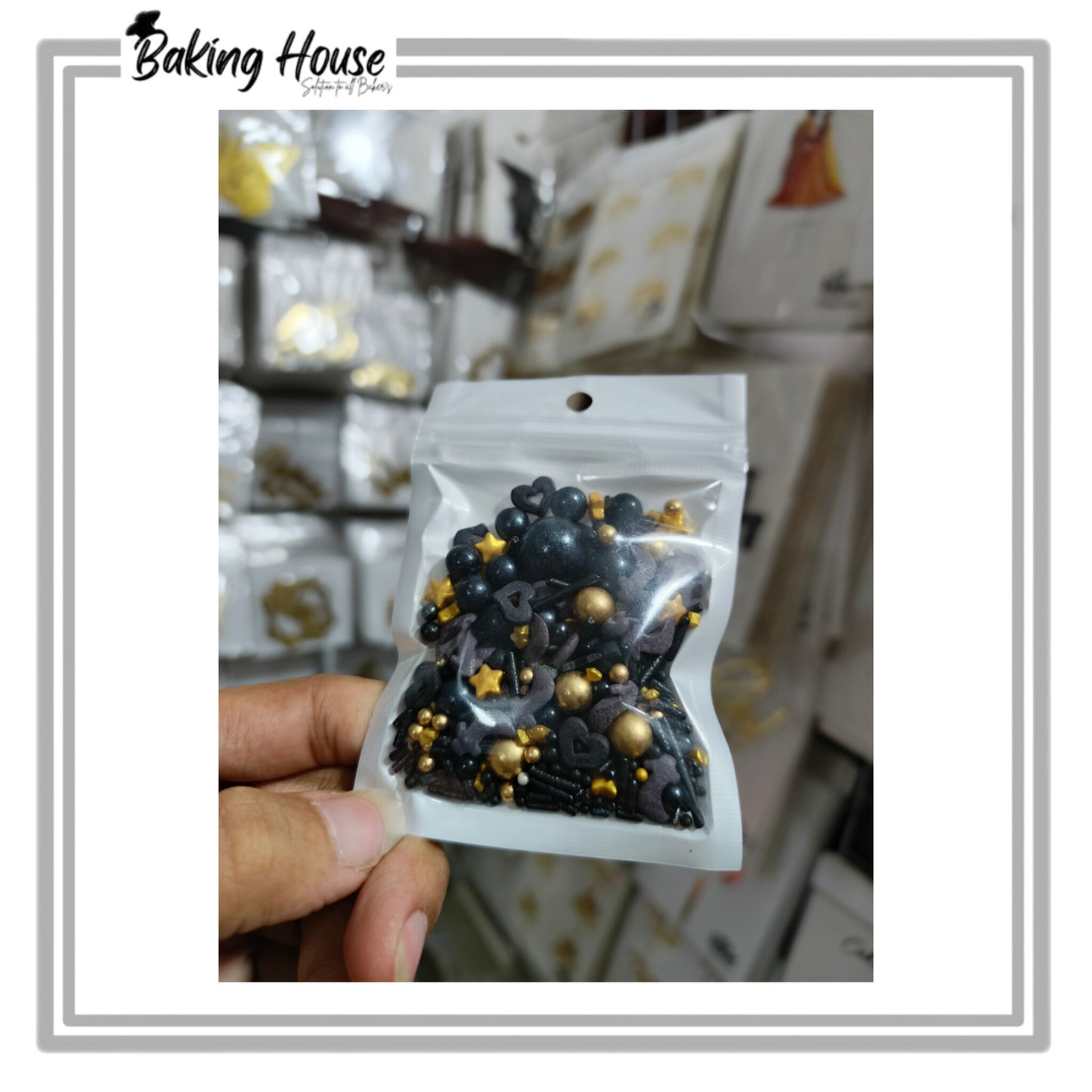 Mix Imported Black/Golden Edibles Sprinkle For Cake Decorating
