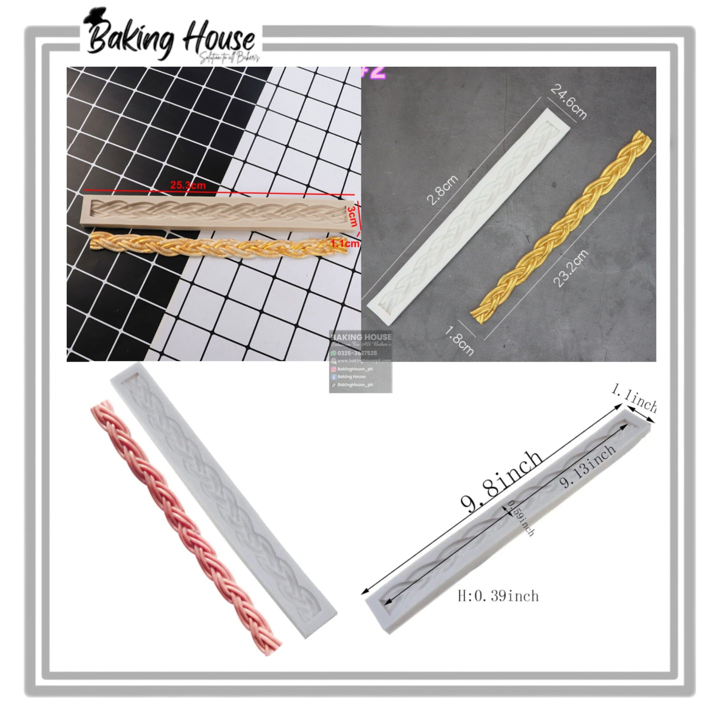 border Rope Scilicon Fondant Mould For Cake Decorating