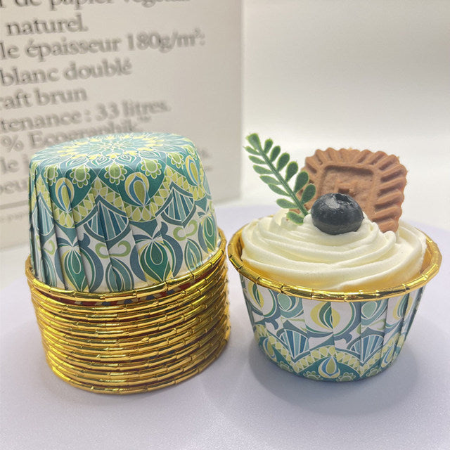50pcs Printer Golden Cupcakes Liner For Serving