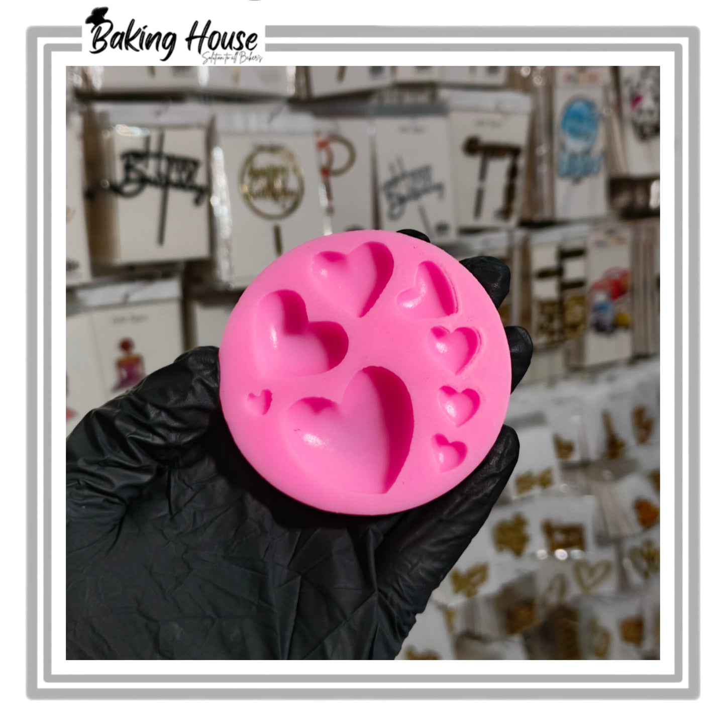 8 Cavity Heart Silicon Fondant Mould For Cake Decorating