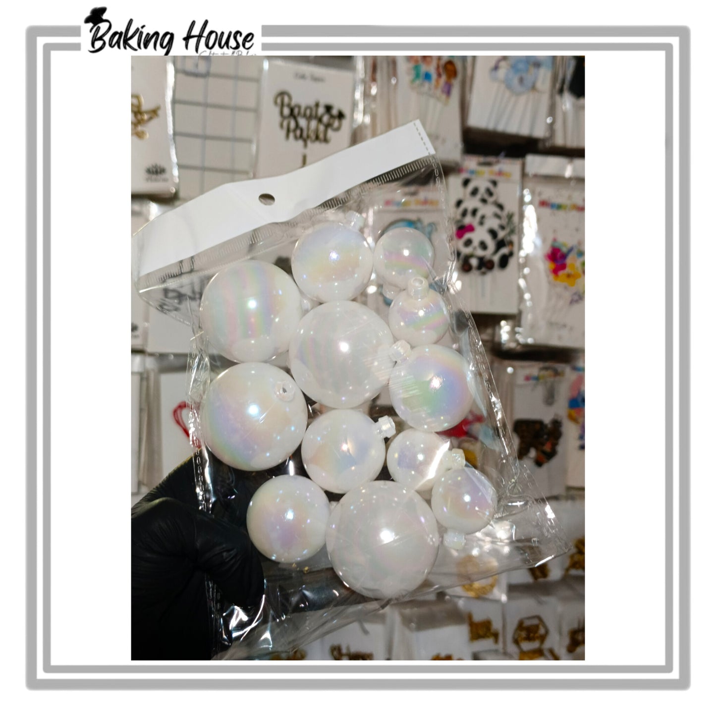 12 Milky White Transparent Fox Balls For Cake Decorating