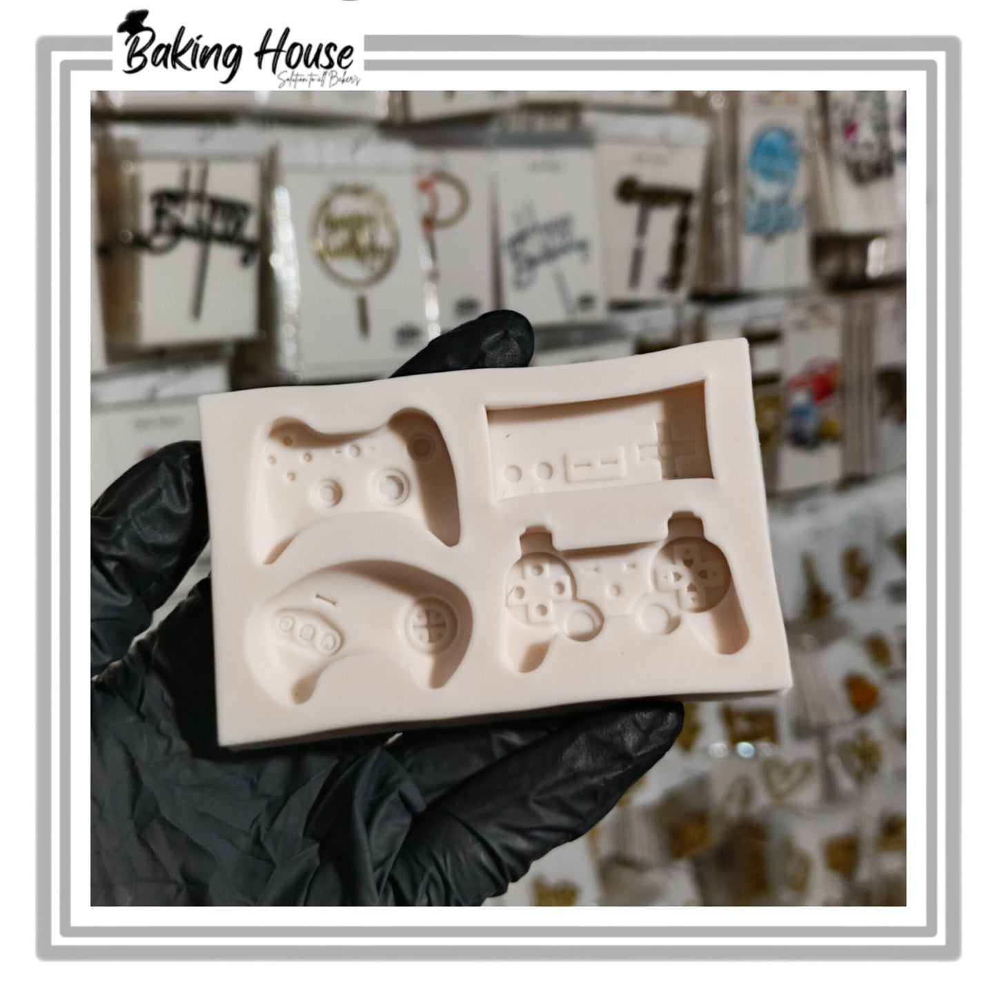 4 Cavity Game Silicon Fondant Mould For Cake Decorating