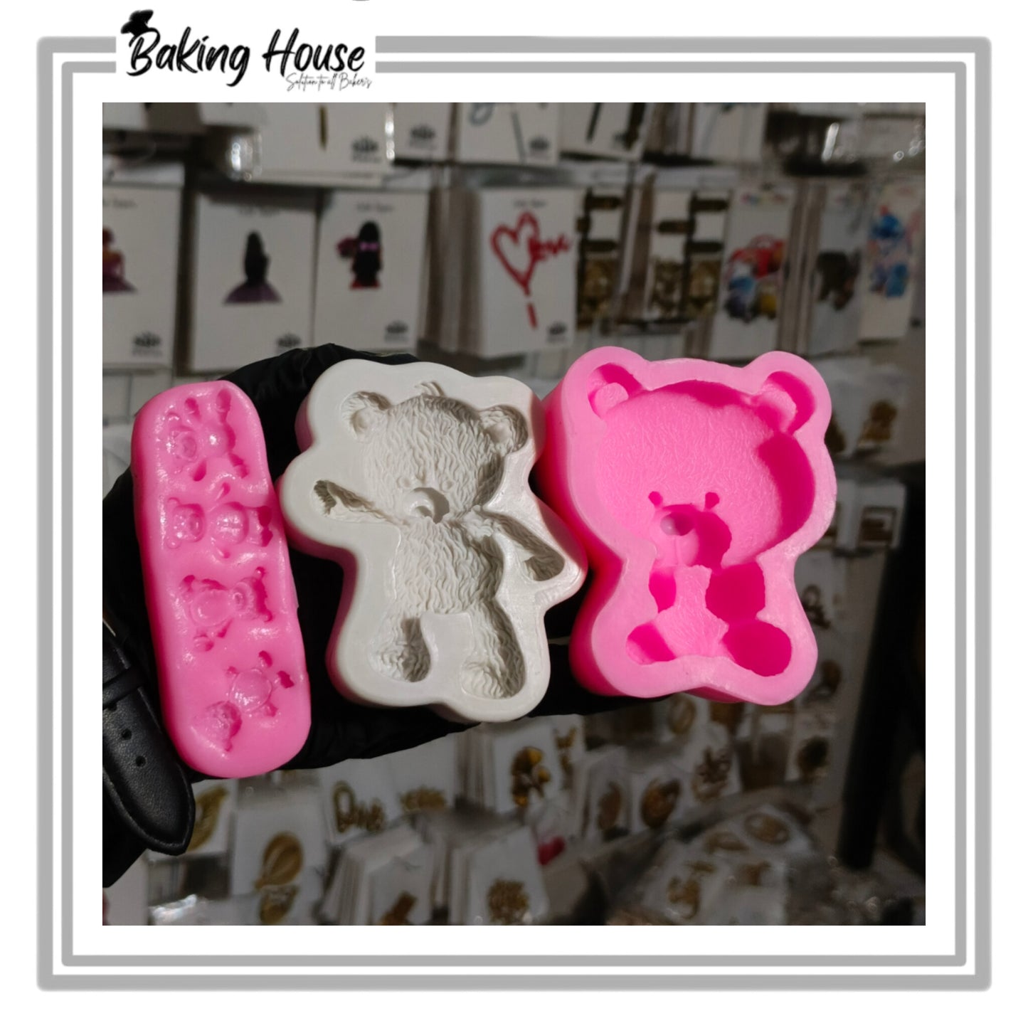 Pack - 3 Bear Silicon Fondant Mould For Cake Decorating