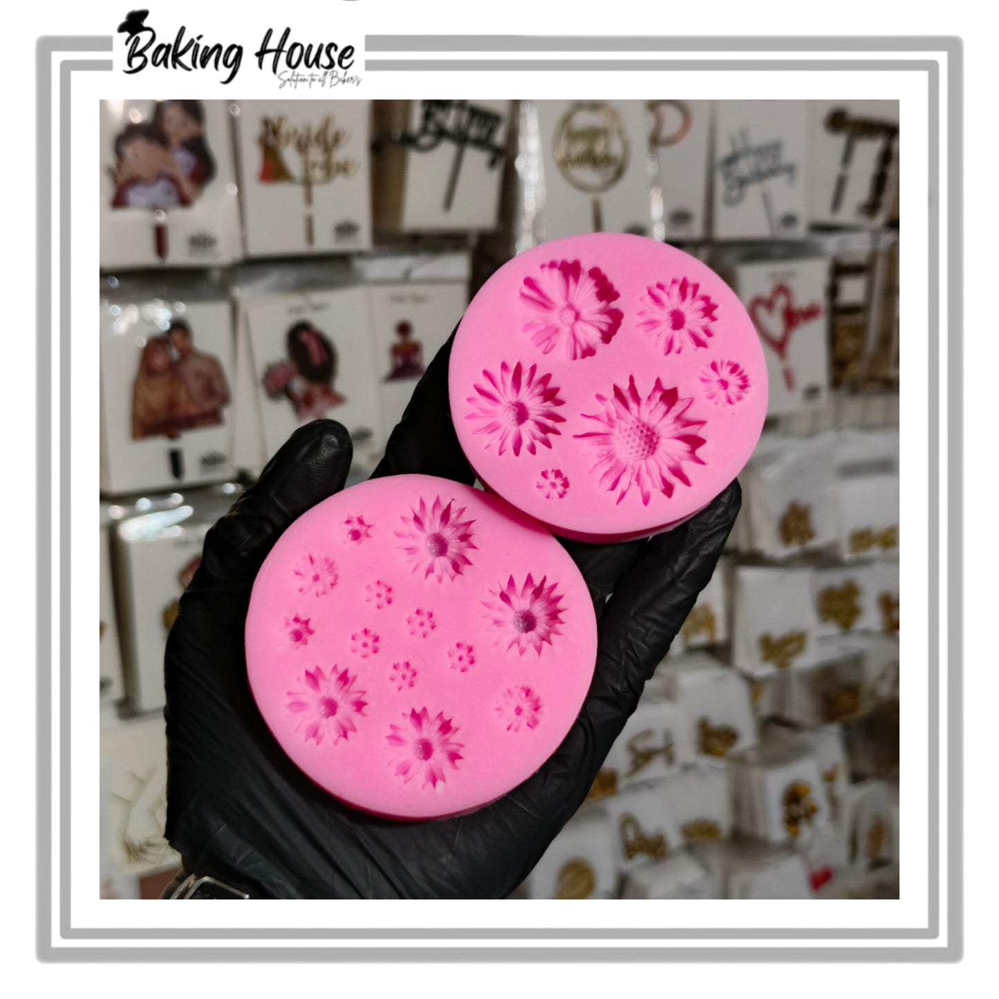 Pack - 2 Sunflower Silicon Fondant Mould For Cake Decorating