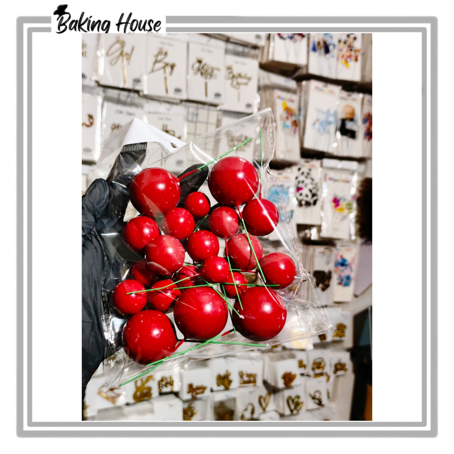 20pcs Mahroon Round Fox Balls For Cake Decorating