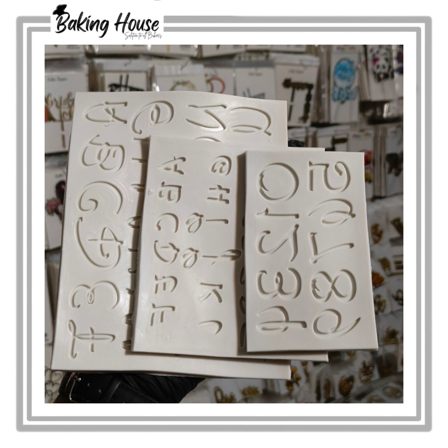 Pack - 3 3D Alphabet & Number Silicon Fondant Mould For Cake Decorating