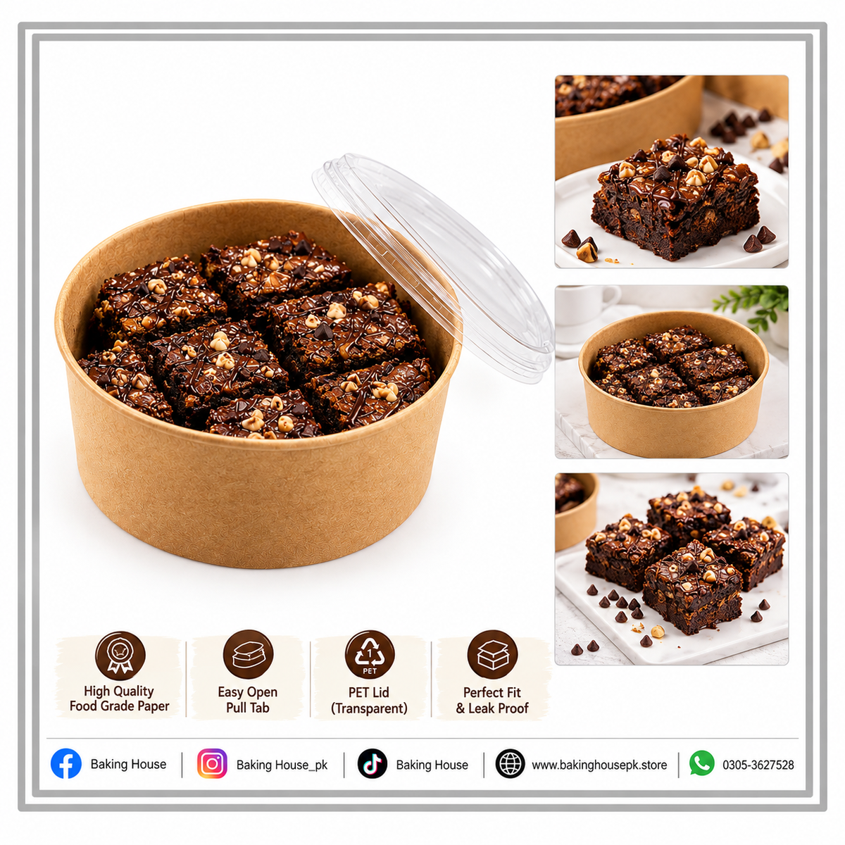 500ml RoundCraft Browine Box With Lid High Premium Quality