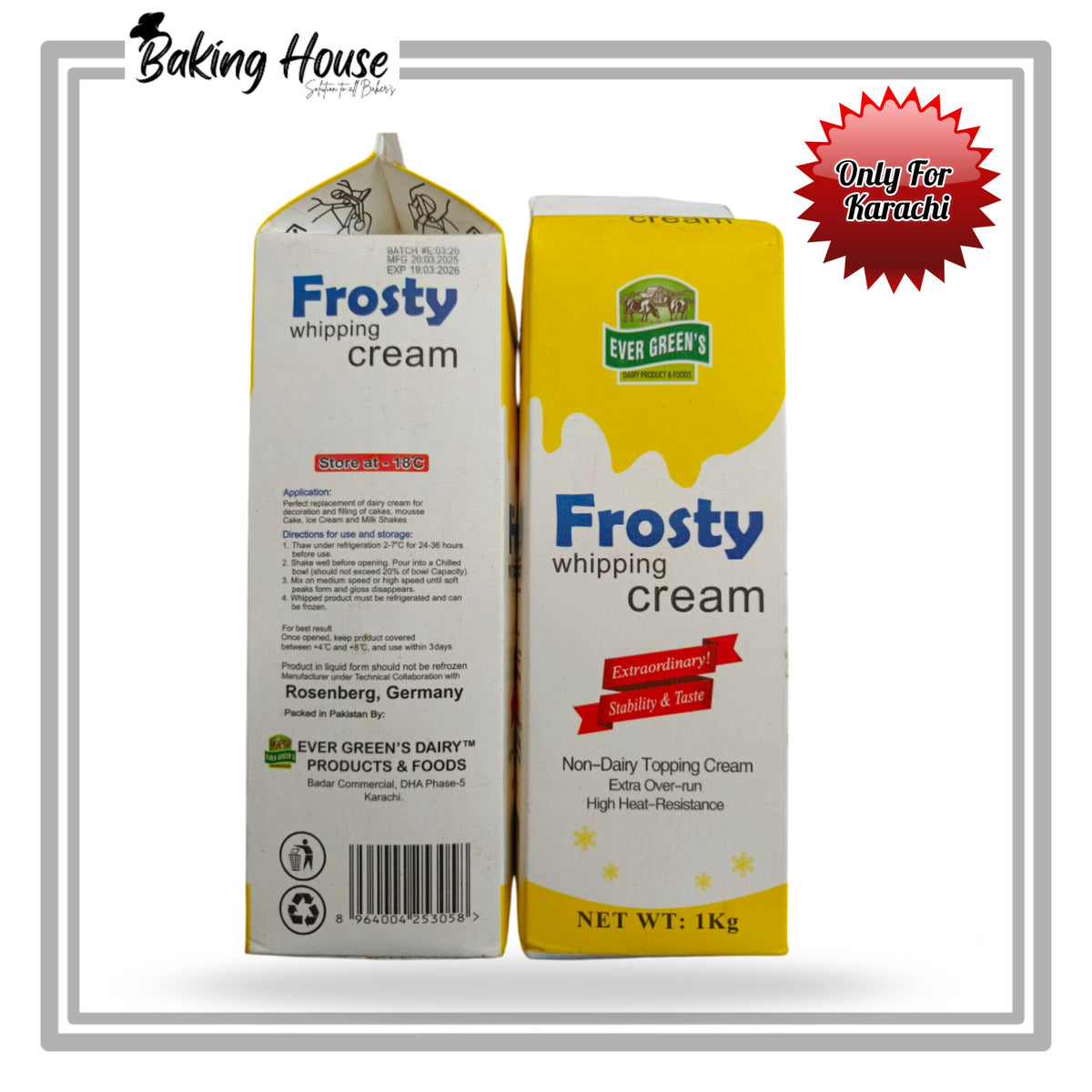 Frosty Non Dairy Whipping Cream 1kg (Only For Karachi)