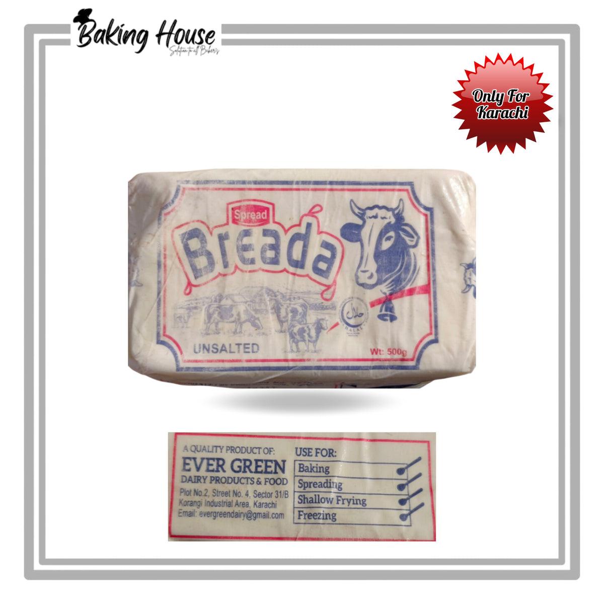 Breada Unsalted Butter 500g Pack (Only For Karachi)