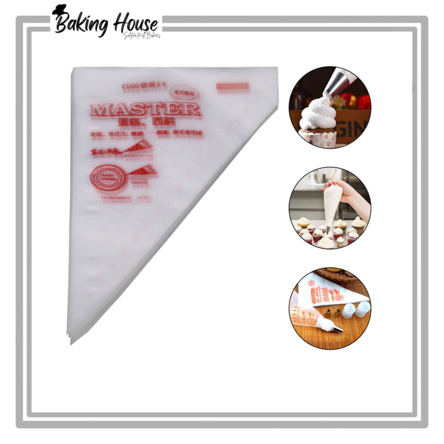 100pcs (Large) Disposable Piping/Icing Bag For Cake Decorating