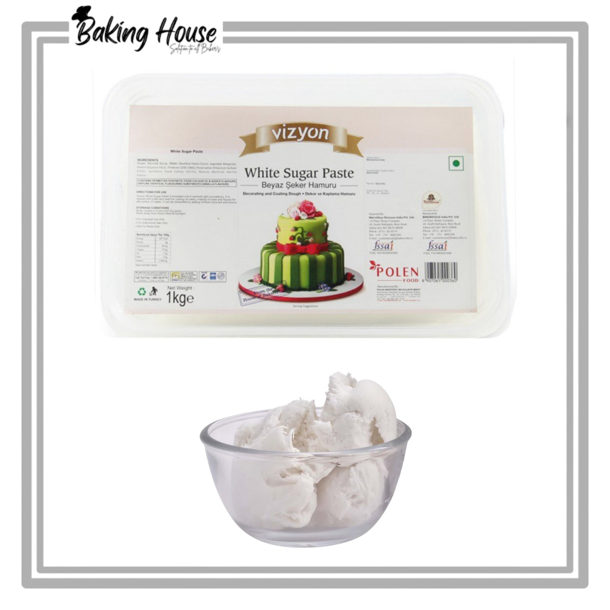 Vizyon White Sugar Paste/Fondant 500g Pack