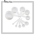 10pcs White Plastic Measuring Cup & Spoon Set