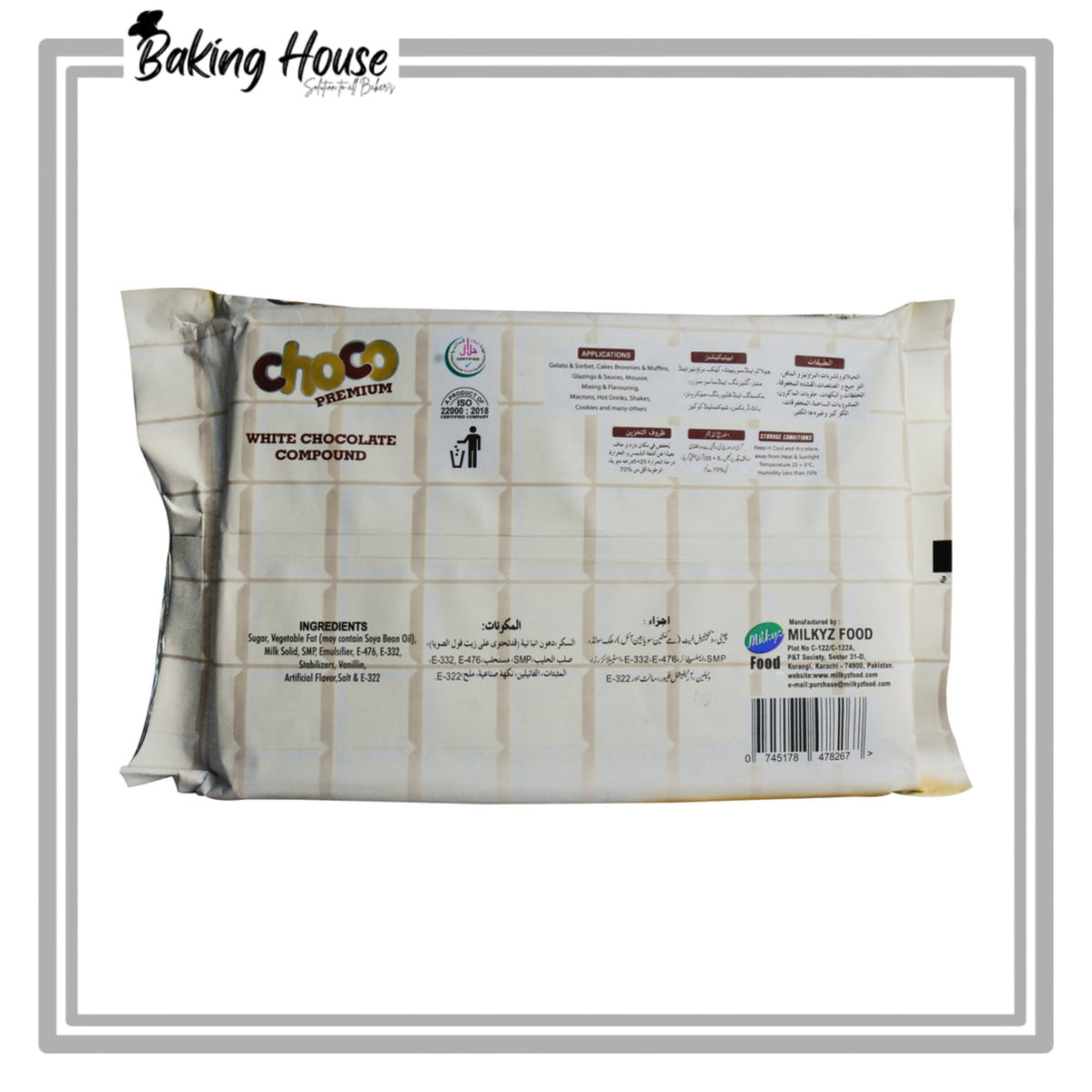 Milkyz Food Choco Premium White Compound Chocolate 2kg
