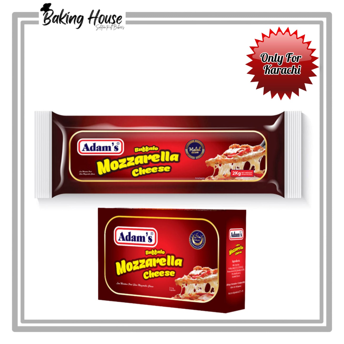 Adam's Mozzarella Cheese 2kg (Only For Karachi)