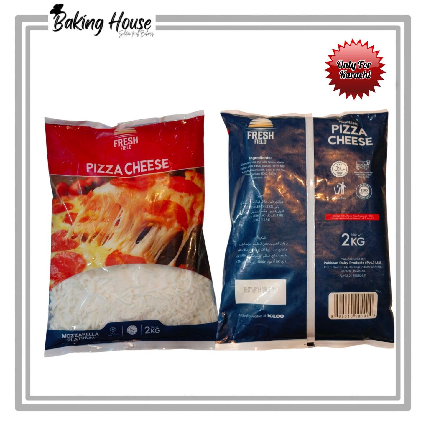 IGLOO Shredded Pizza Cheese 2kg Pack (Only For Karachi)