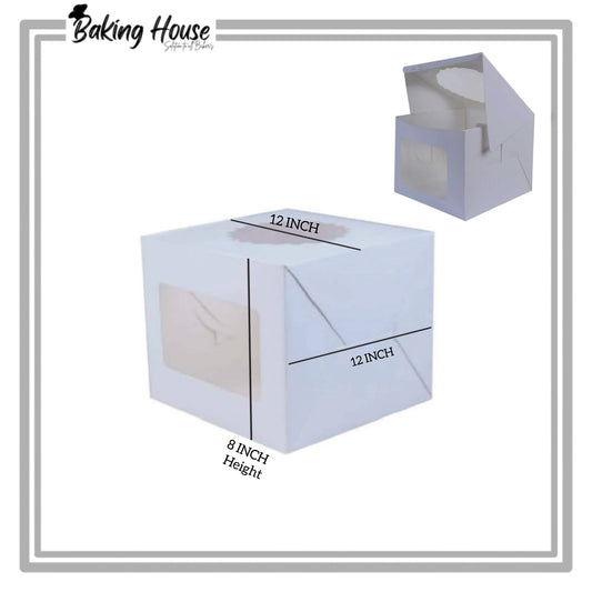12x12x8 White Window Cake Box