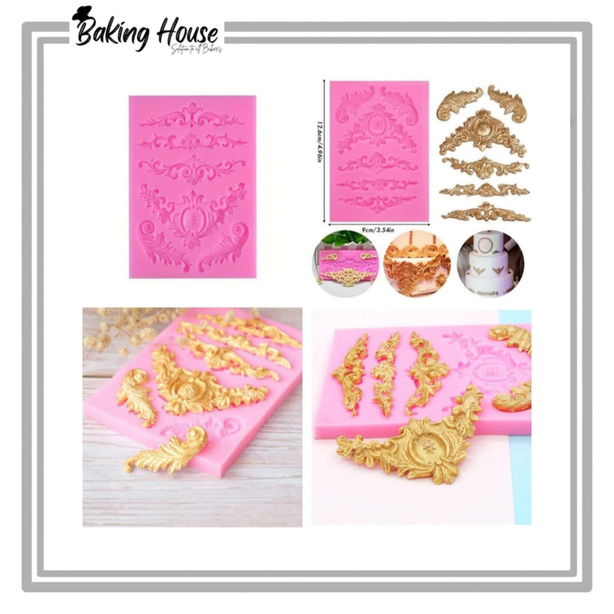 Vintage Boarder Silicon Fondant Mould For Cake Decorating