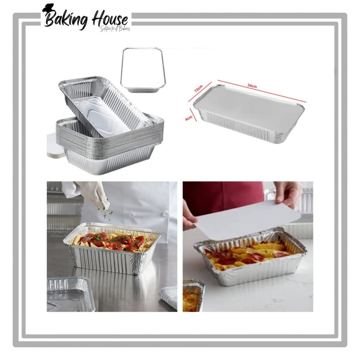 10pcs Lazania Silver Foil Box For Baking (Only For Karachi)