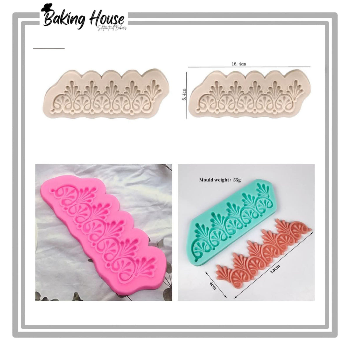 Boarder Lace Silicon Fondant Mould For Cake Decorating