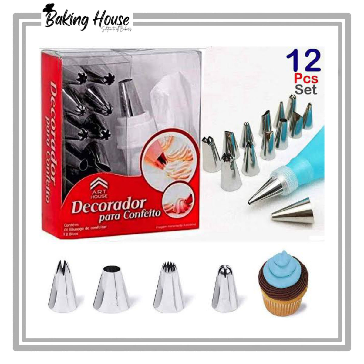15pcs Decorador Nozzle With Piping Bag Set