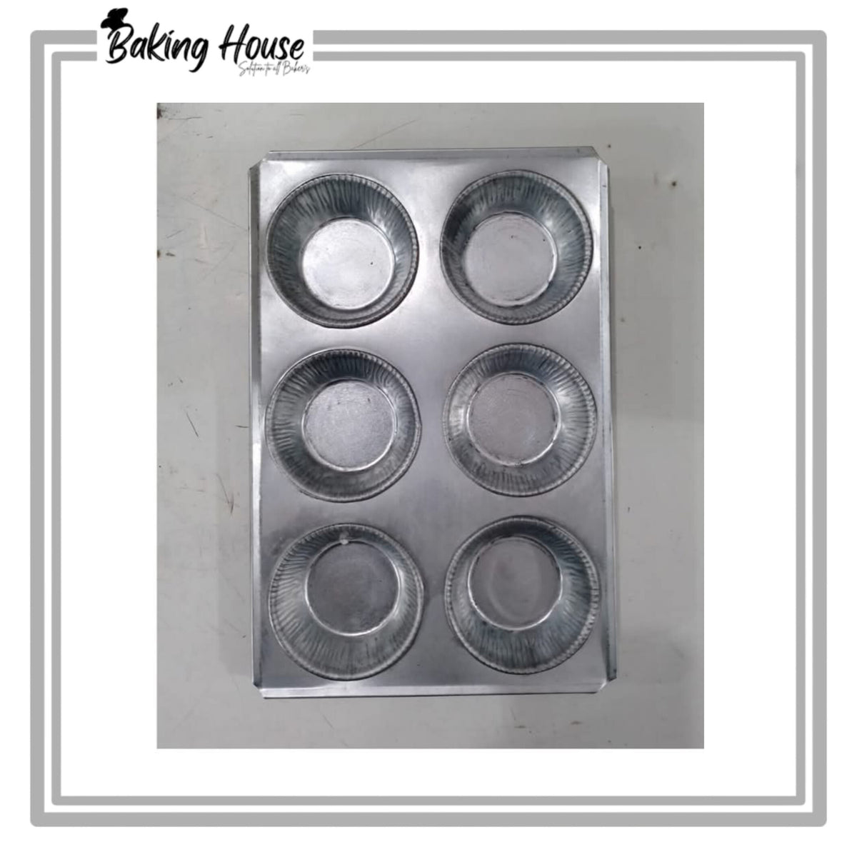6 Cavity Stainless Steel Cupcake Silver Tray
