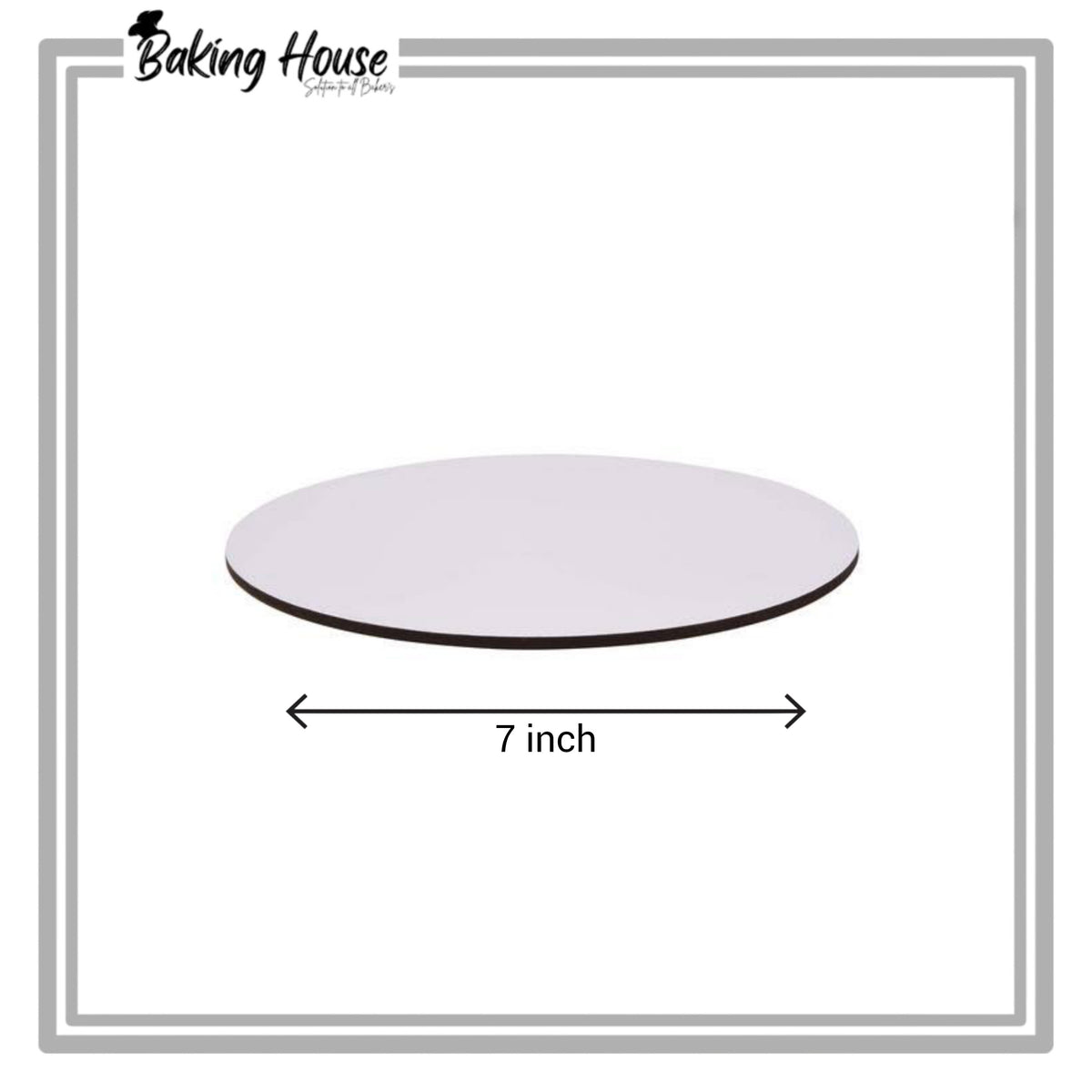 7 inch Round White Cake Base