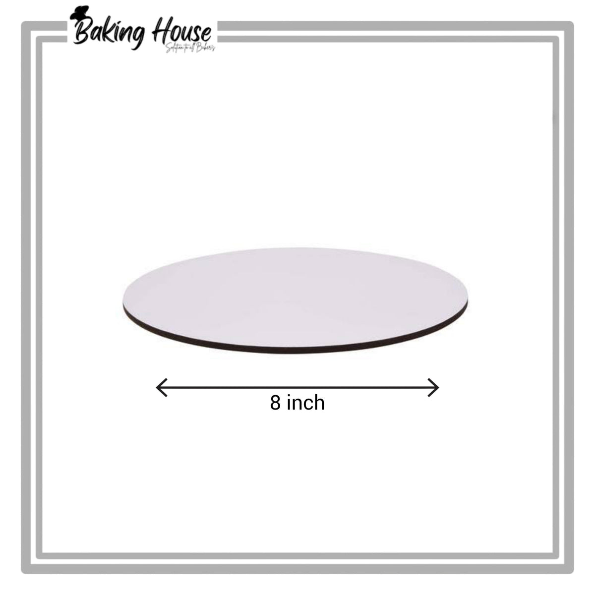 8 inch Round White Cake Base