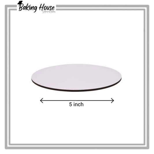 5 inch Round White Cake Base
