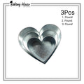 3pcs Heart Stainless Steel Cake Pan Set